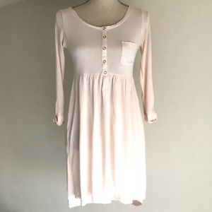 🟡 3/$25 H&M pale pink quartered sleeve dress XS